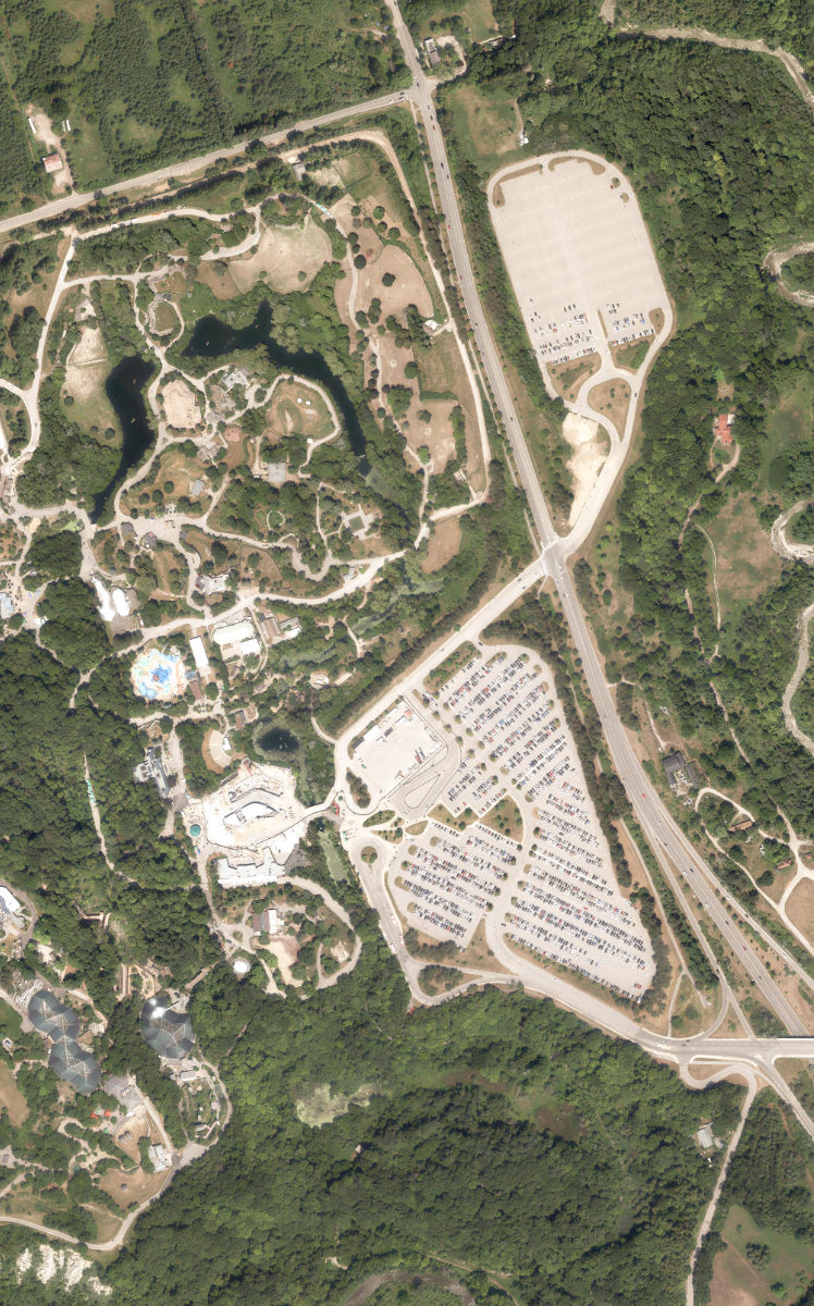Toronto Zoo, aerial top-down view