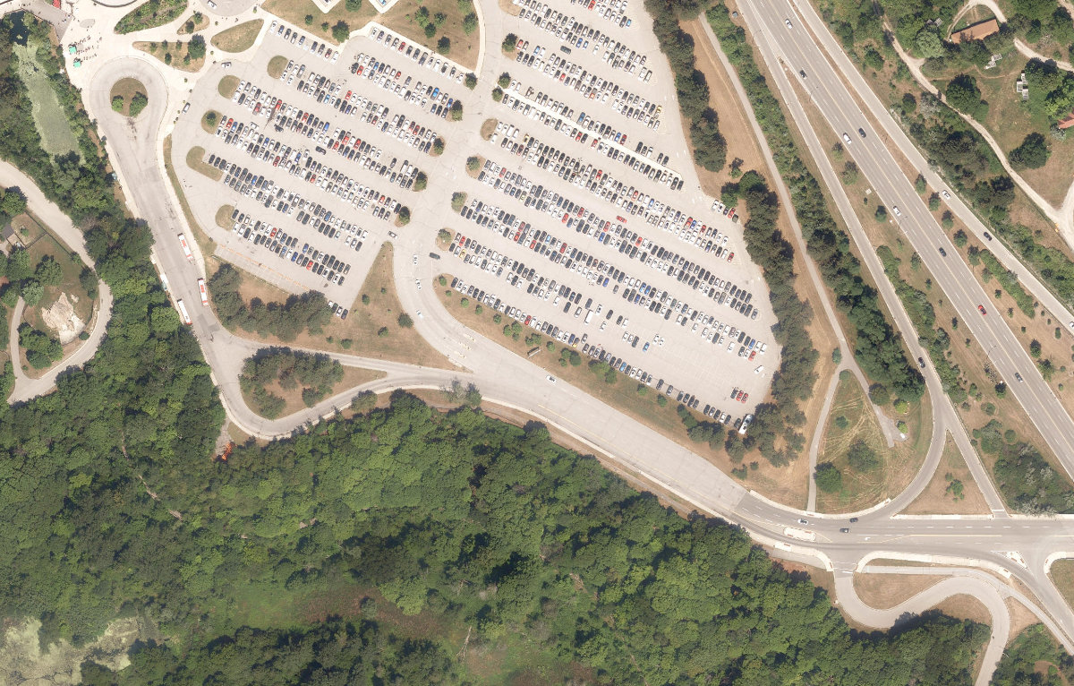 Toronto Zoo, aerial top-down view