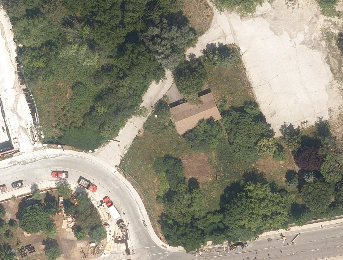 East Don Parkland, aerial top-down view
