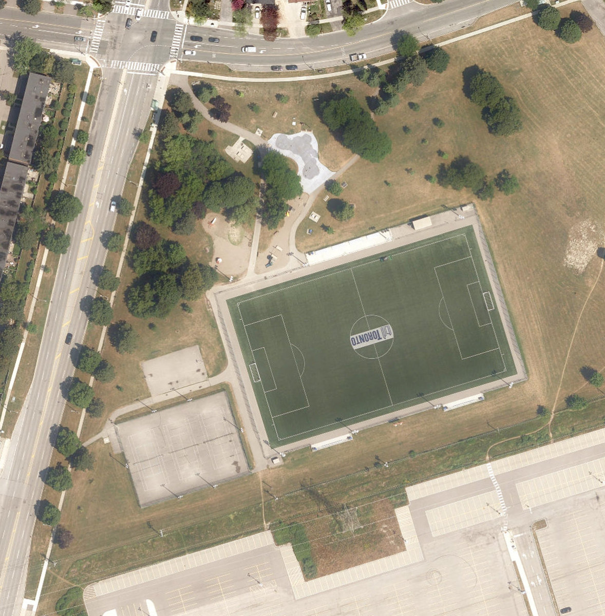 Mcnicoll Park, aerial top-down view