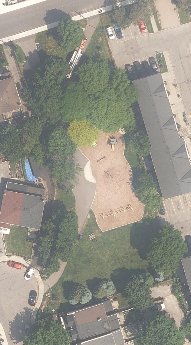 Henrietta Park, aerial top-down view