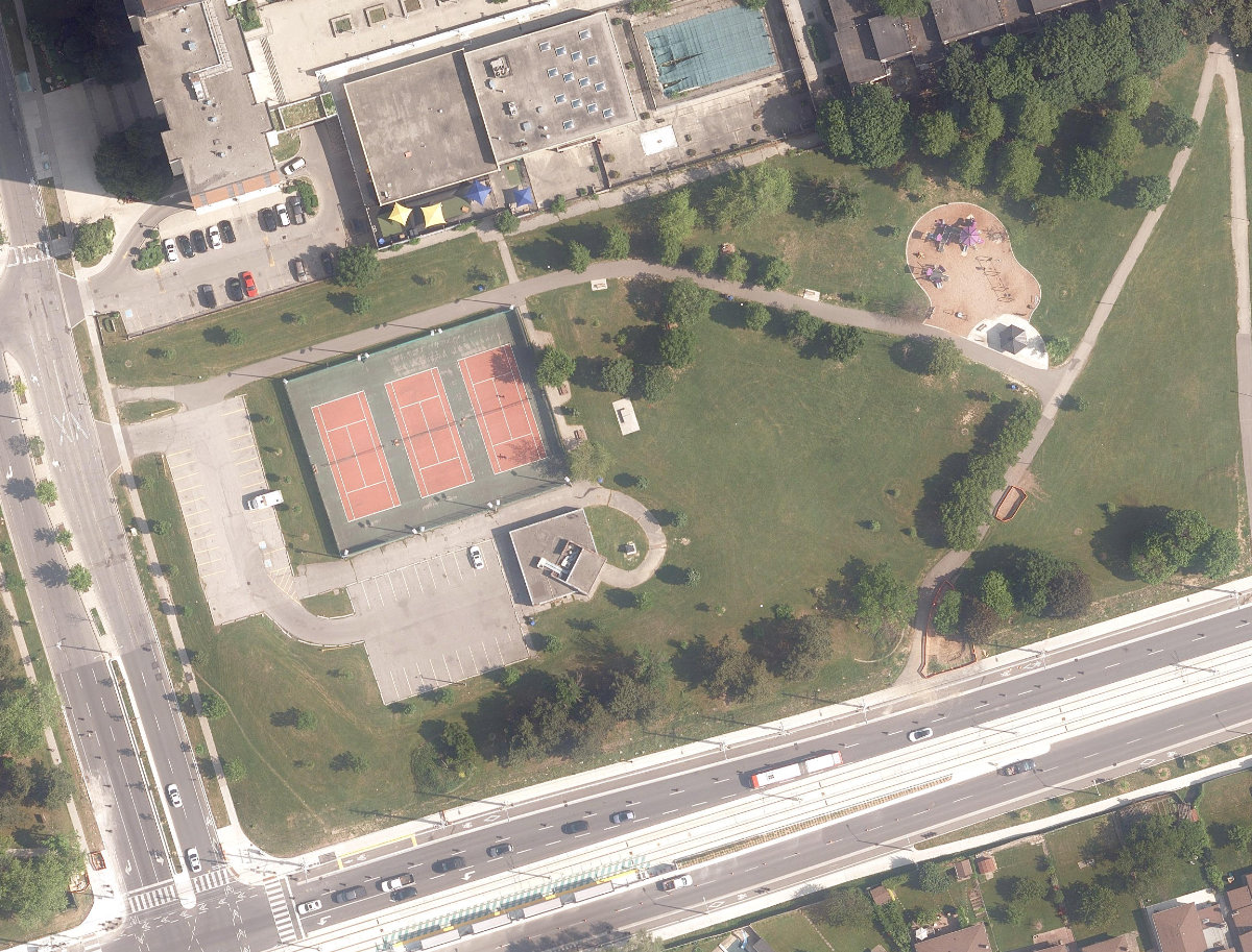Fountainhead Park, aerial top-down view