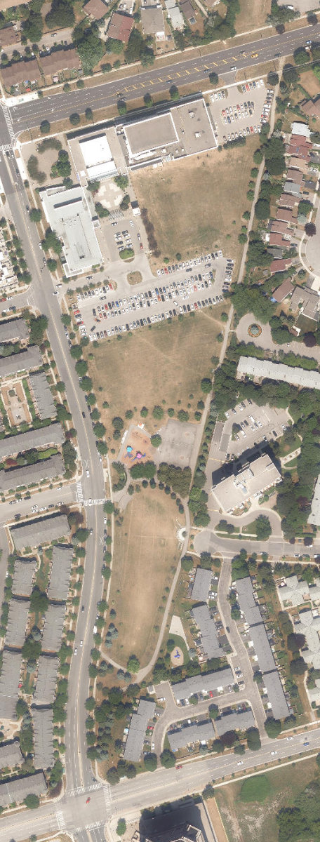 Rosebank Park, aerial top-down view