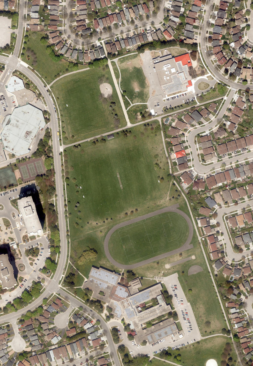 Terry Fox Park, aerial top-down view