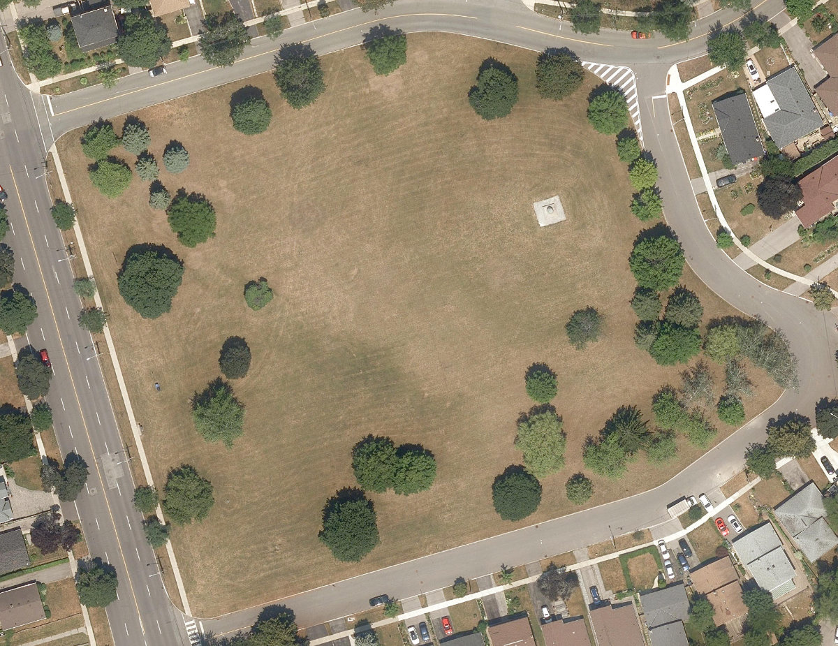 Tabor Hill Memorial Park, aerial top-down view