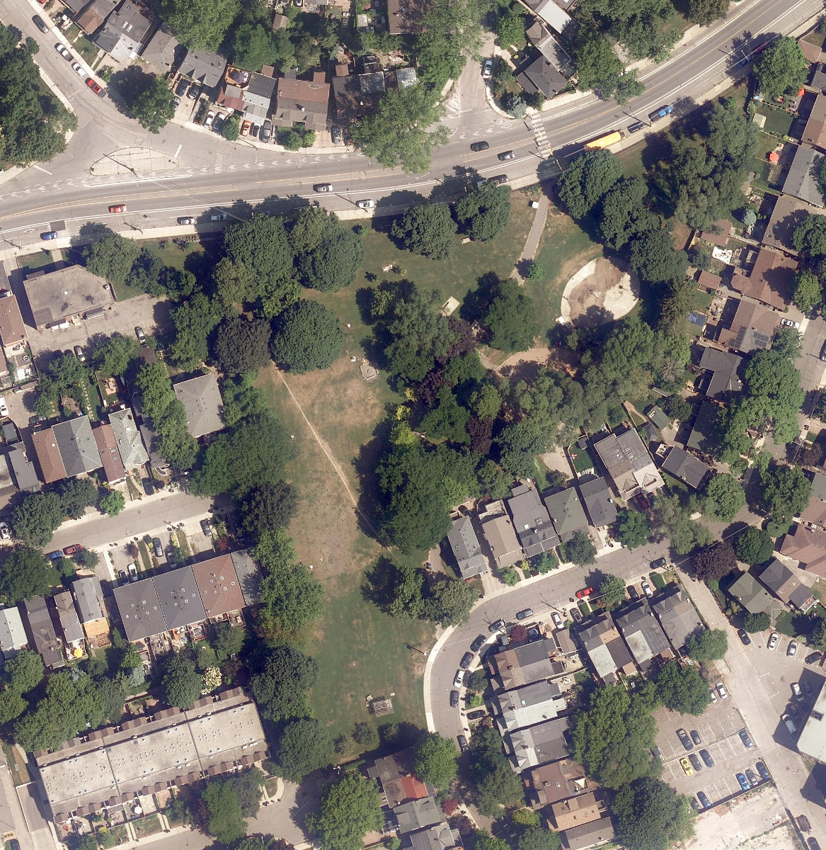 Orchard Park, aerial top-down view