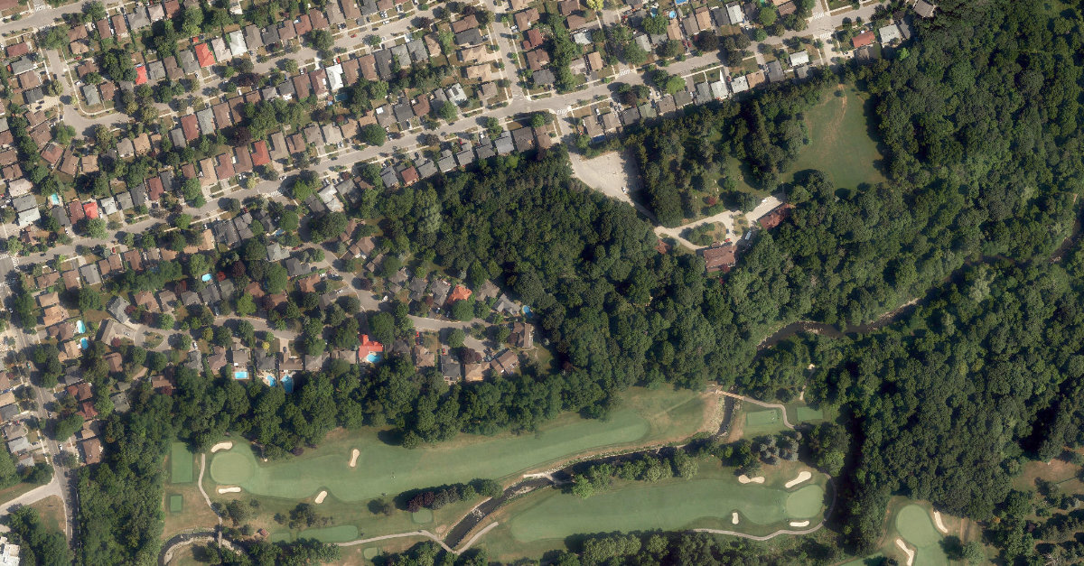 Cedar Ridge Park, aerial top-down view