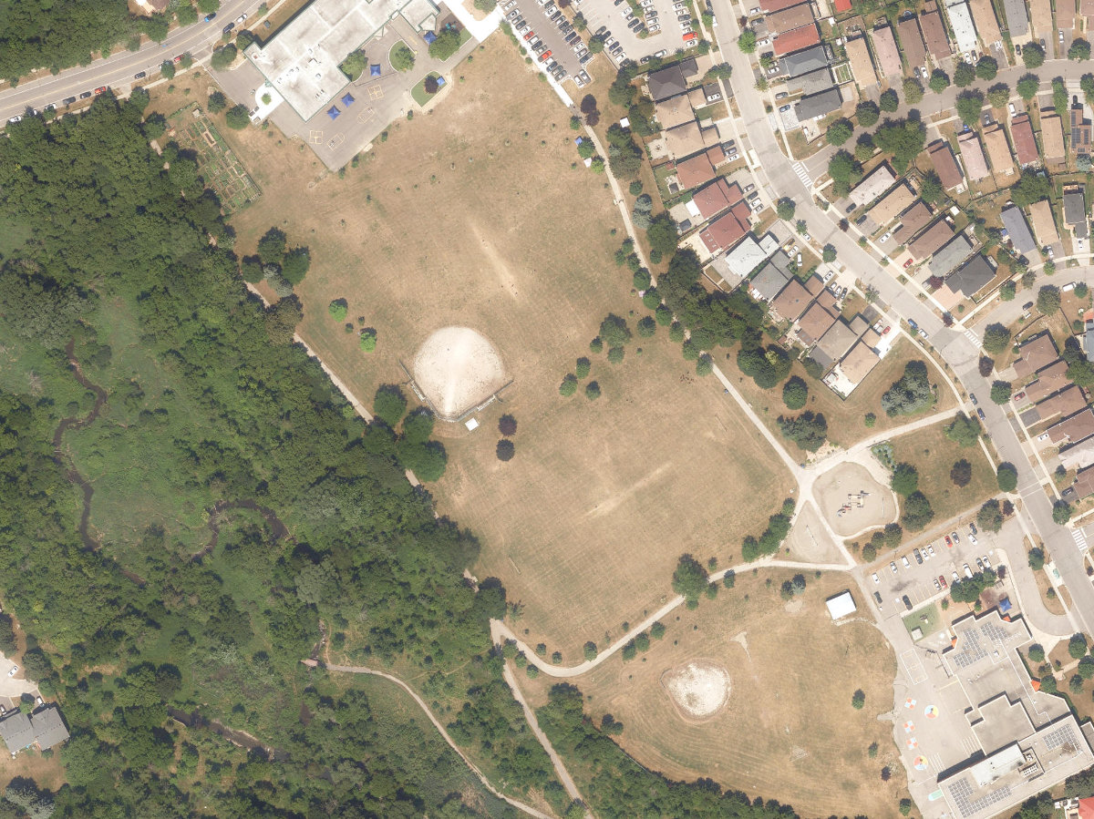 Littles Park, aerial top-down view