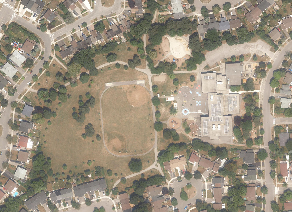 Berner Trail Park, aerial top-down view