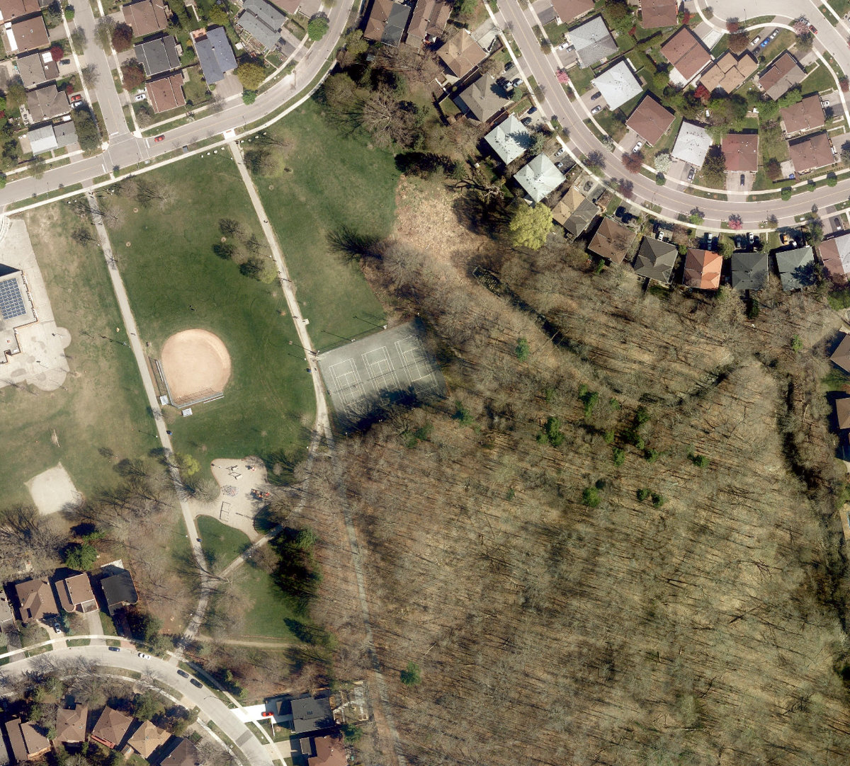 Bestview Park, aerial top-down view