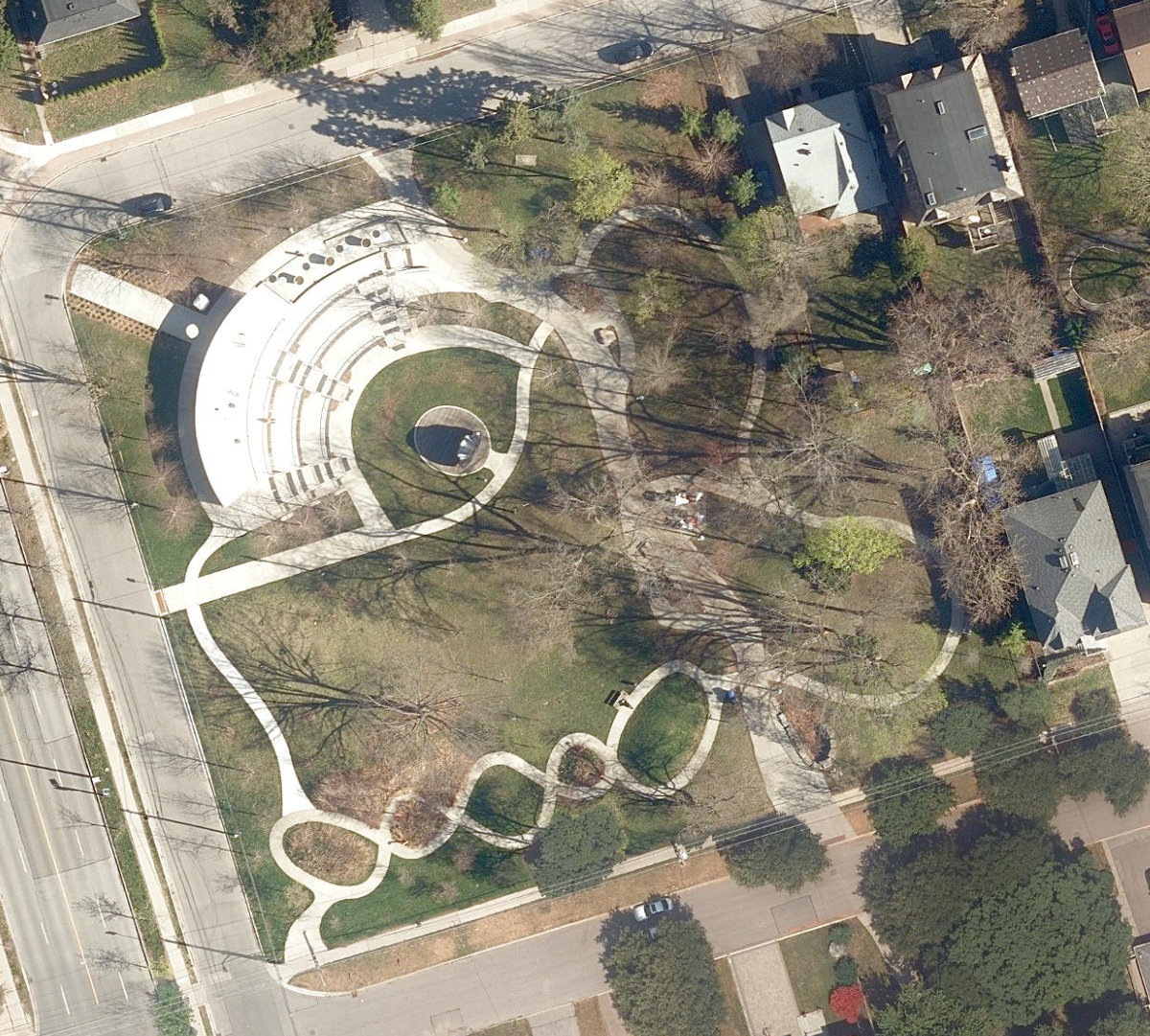 Lee Lifeson Art Park, aerial top-down view