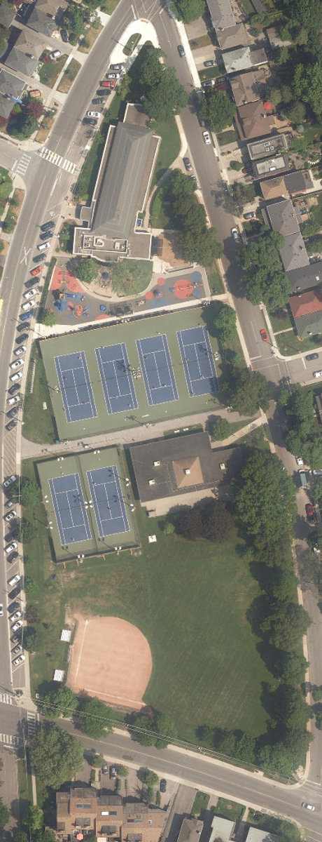 Trace Manes Park, aerial top-down view