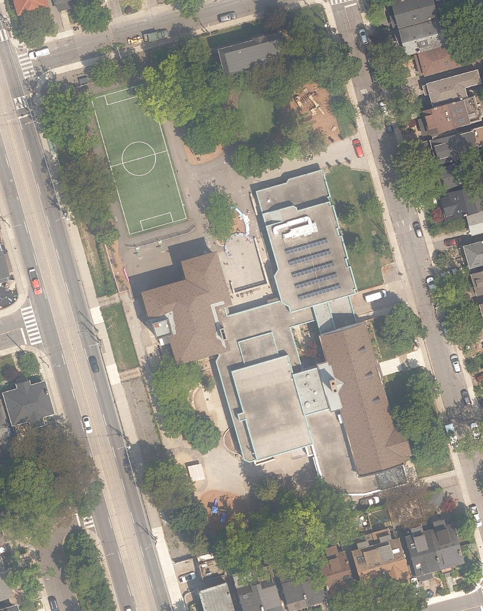 HILLCREST COMMUNITY CENTRE - Building Grounds, aerial top-down view