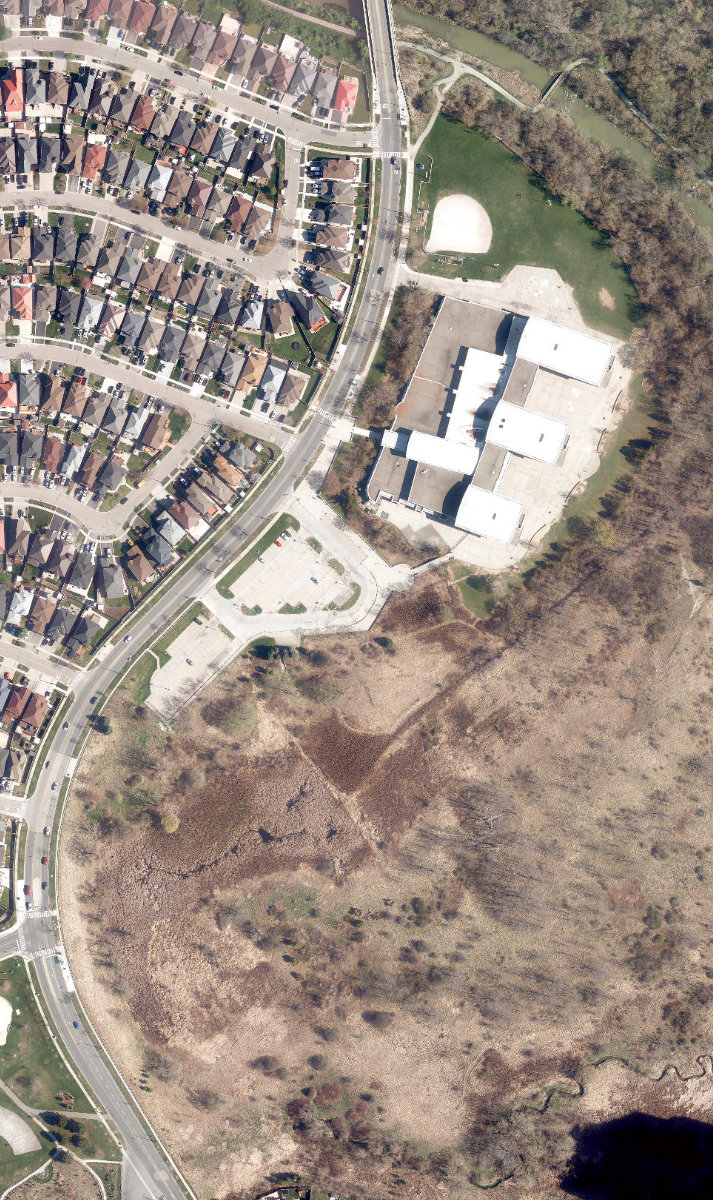 Humberwood Park, aerial top-down view