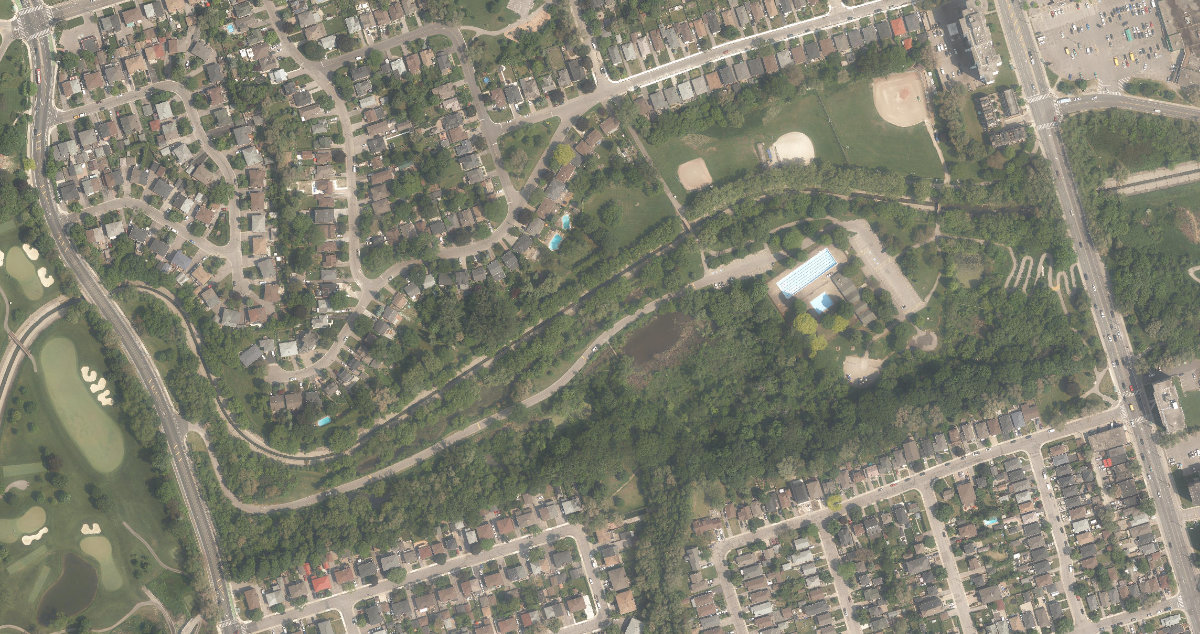 Smythe Park, aerial top-down view