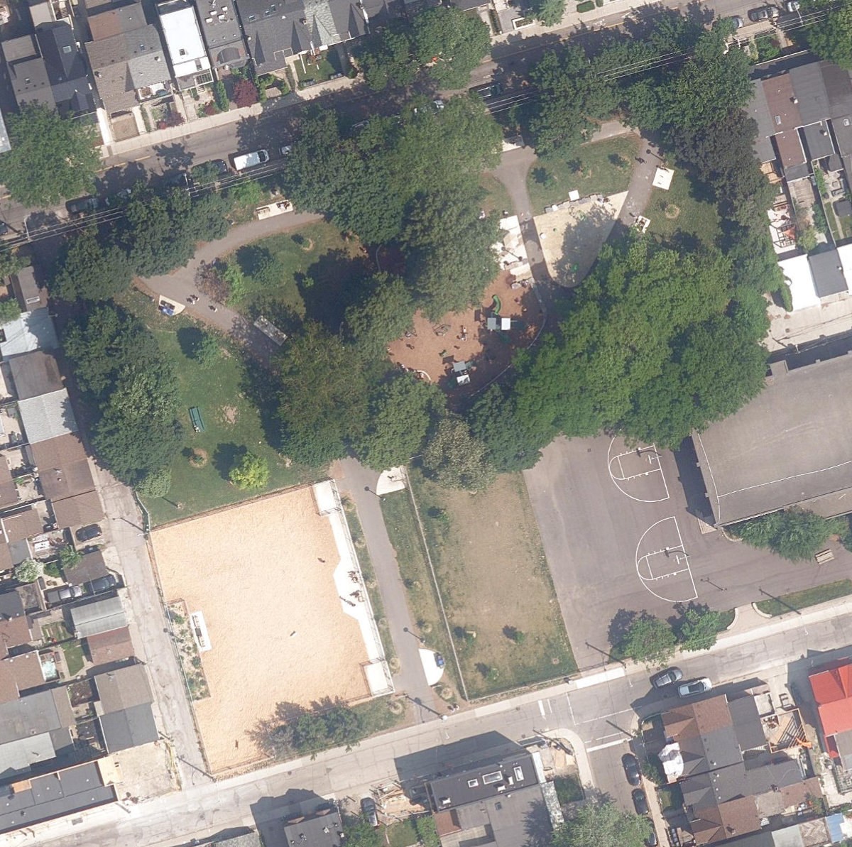 Osler Playground, aerial top-down view