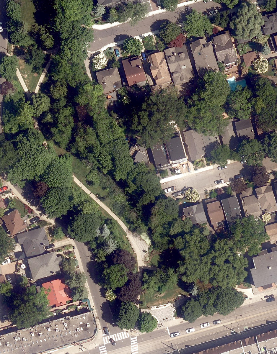 Ivan Forrest Gardens, aerial top-down view