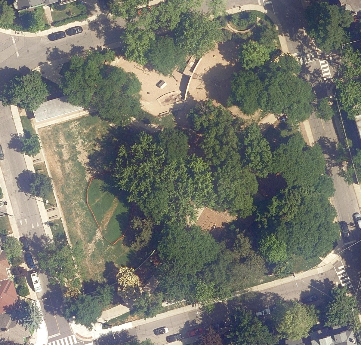 Jean Sibelius Square, aerial top-down view