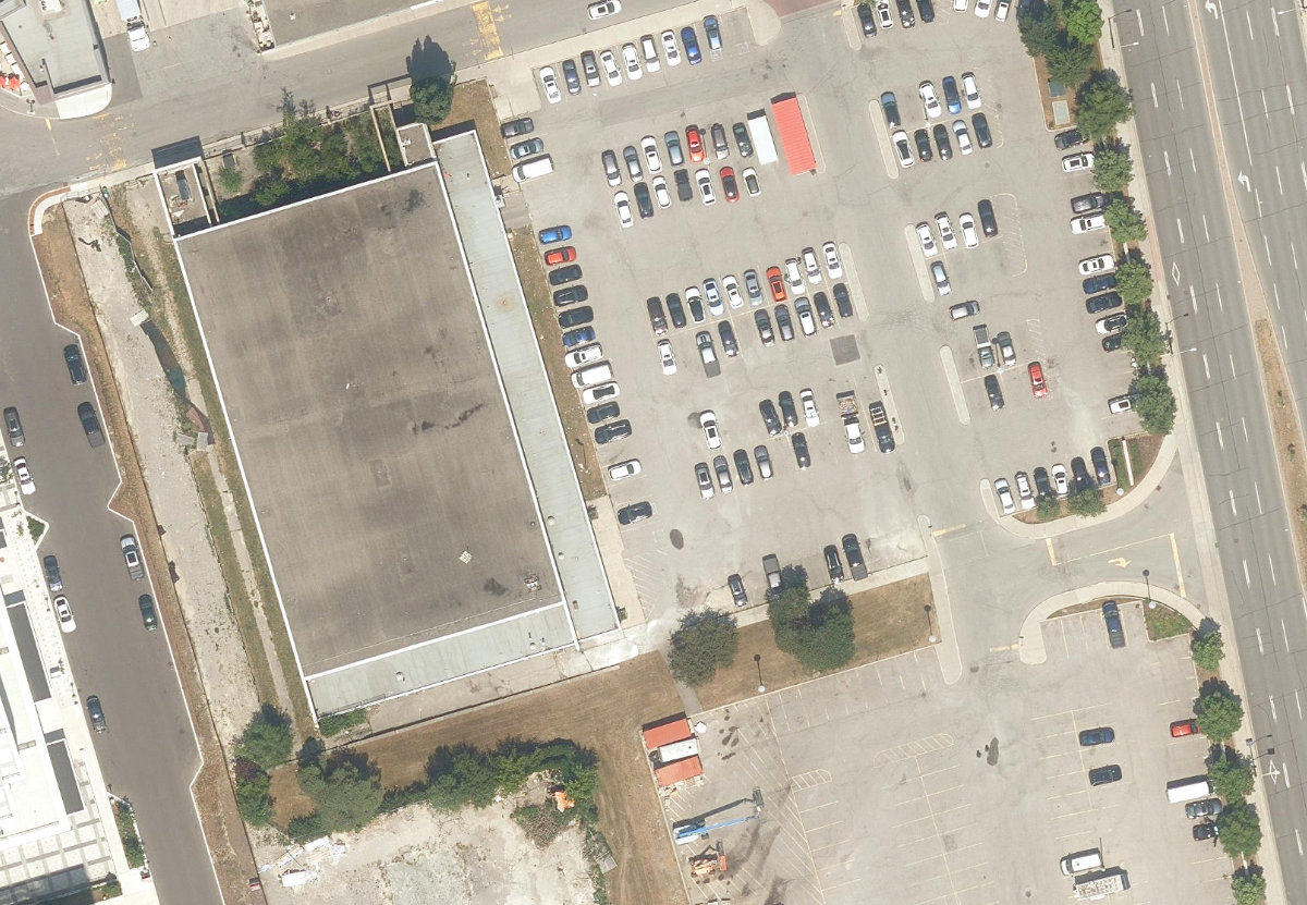 DON MILLS CIVITAN ARENA - Building Grounds, aerial top-down view
