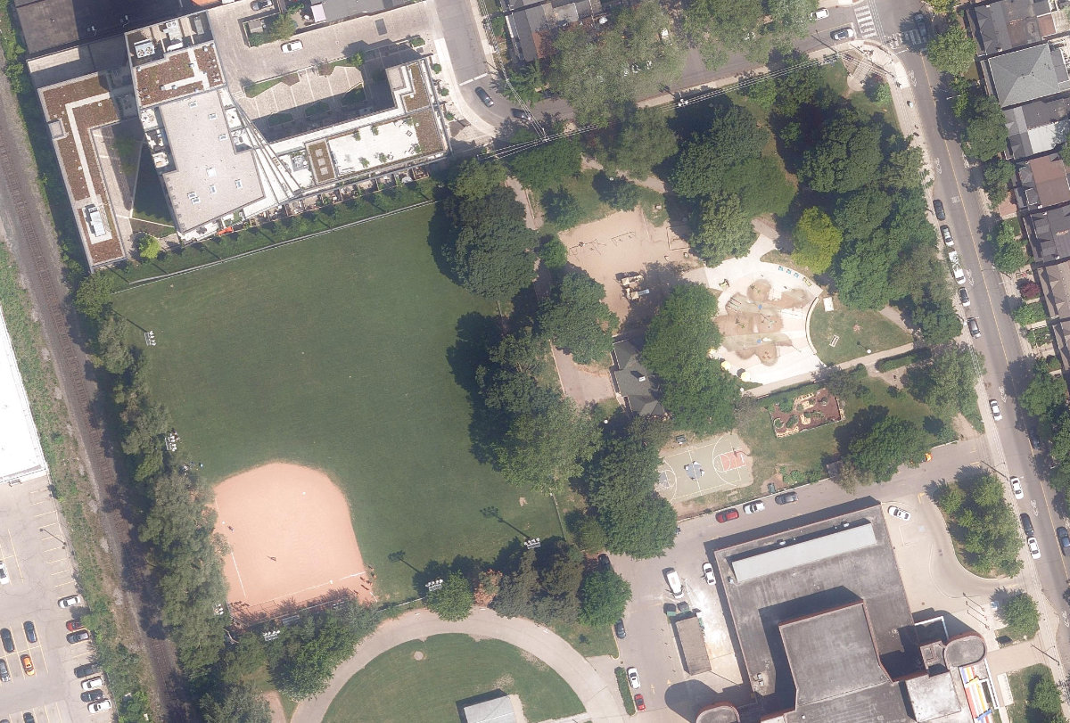 Macgregor Playground, aerial top-down view