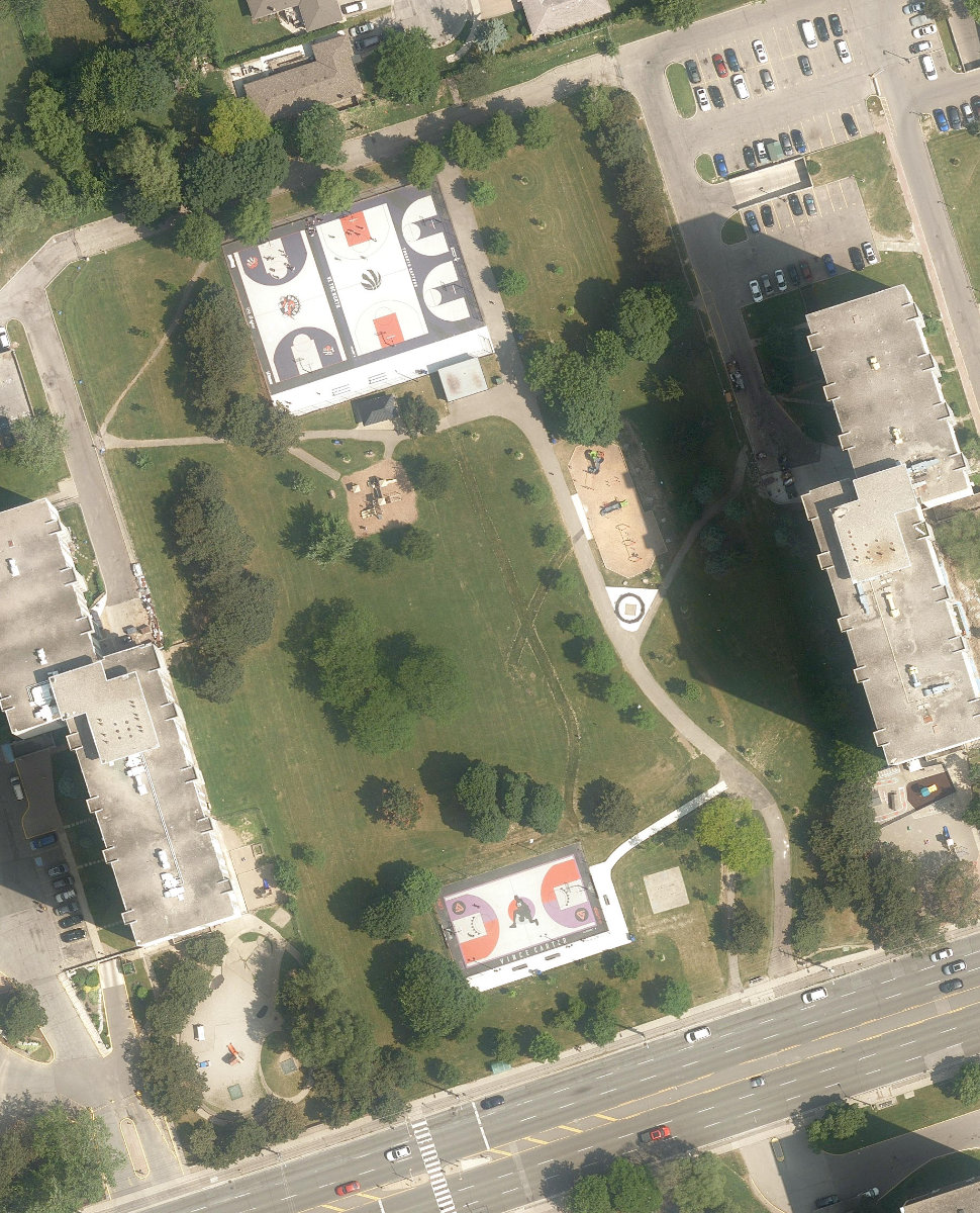 Dixon Park, aerial top-down view