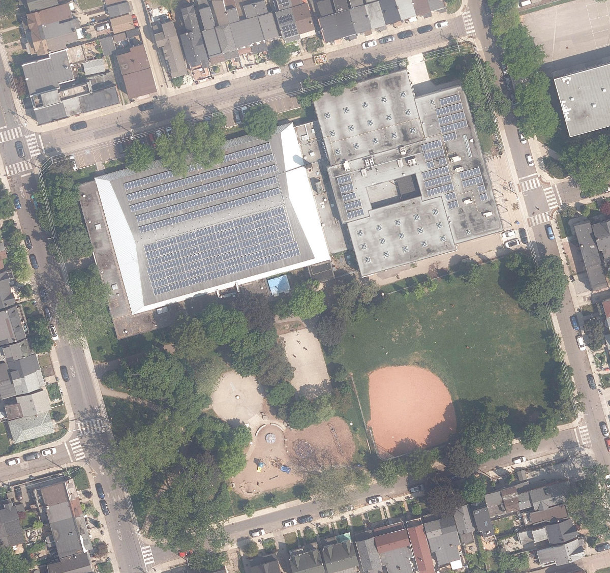 Mccormick Park, aerial top-down view