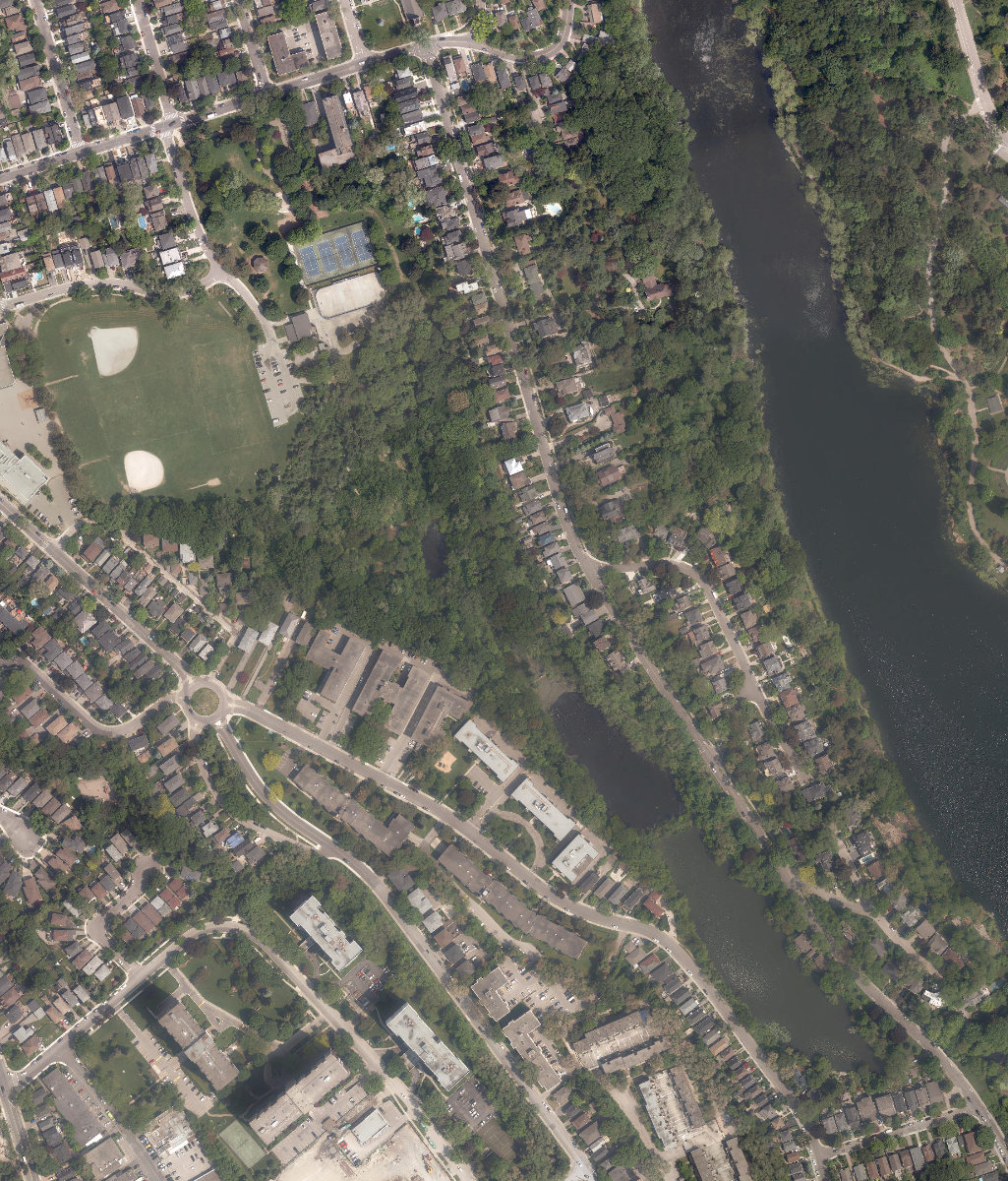 Rennie Park, aerial top-down view