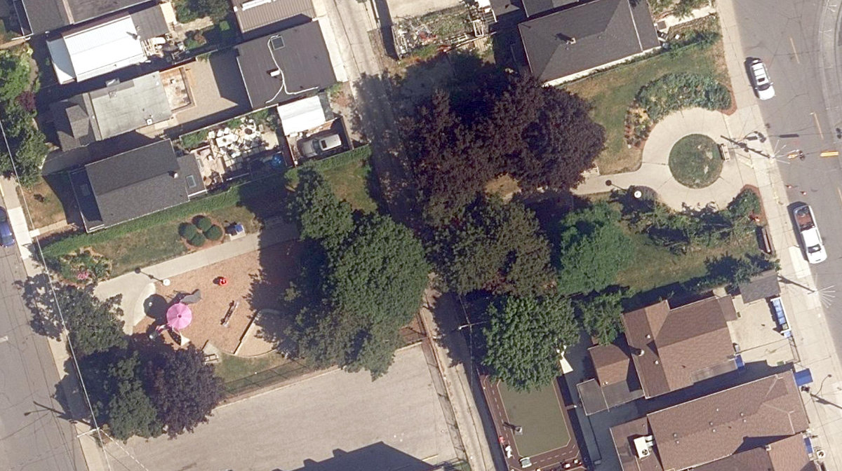 Stanley G. Grizzle Park, aerial top-down view