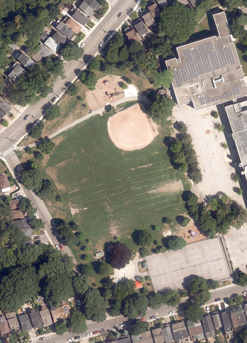 Fairmount Park, aerial top-down view