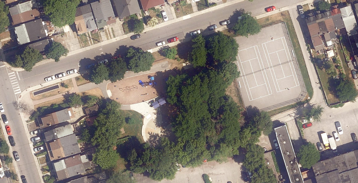 Coleman Park, aerial top-down view
