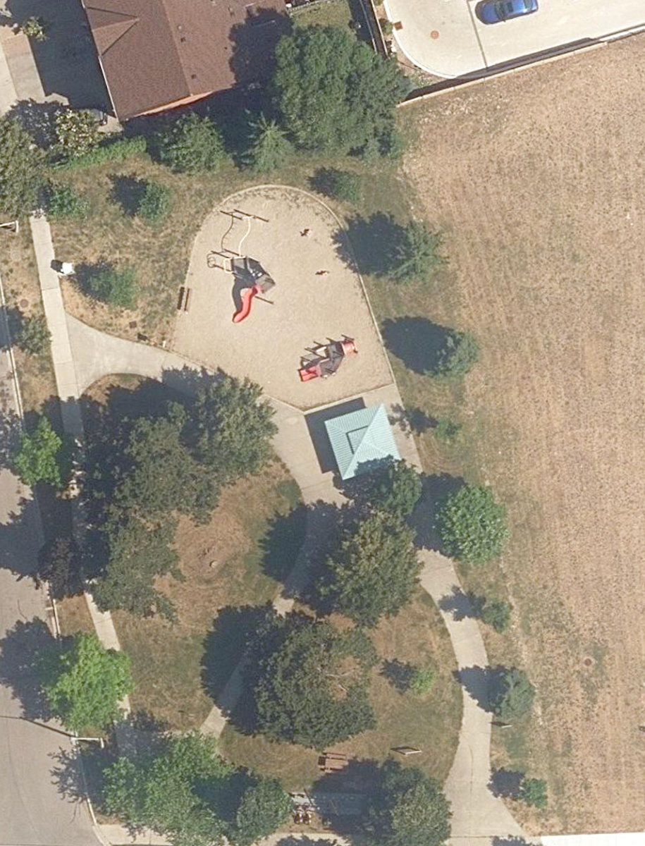 Bartley Park, aerial top-down view