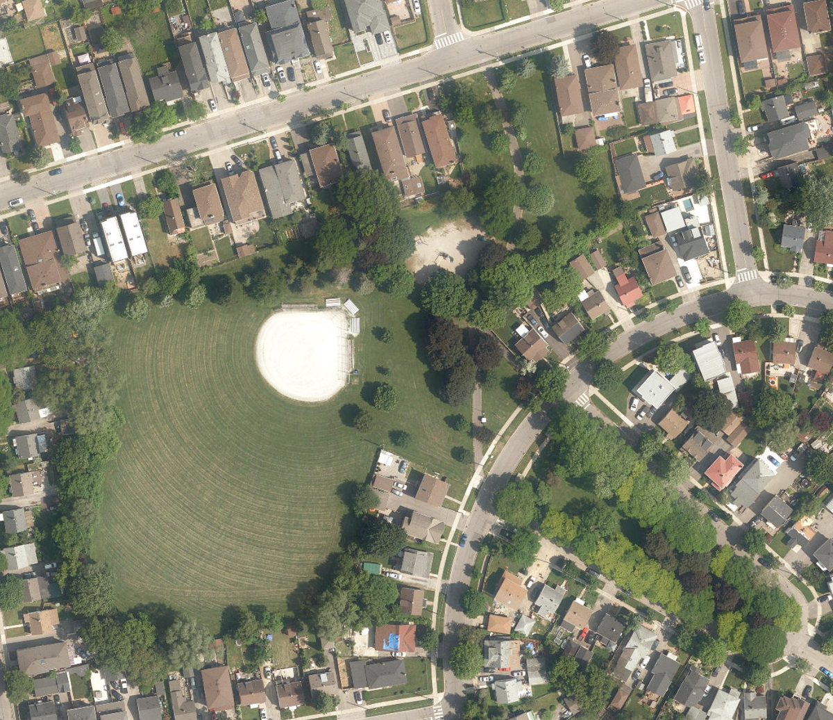 Harding Park, aerial top-down view