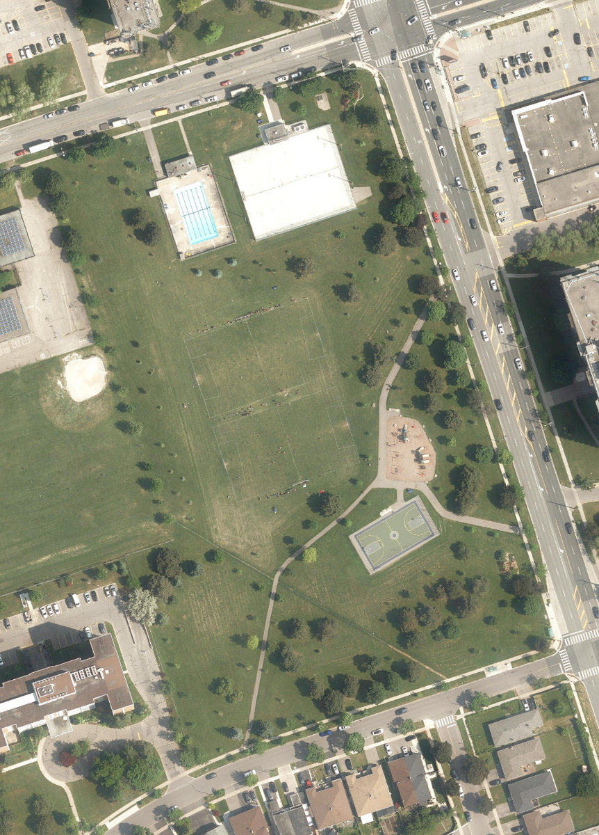 Westgrove Park, aerial top-down view