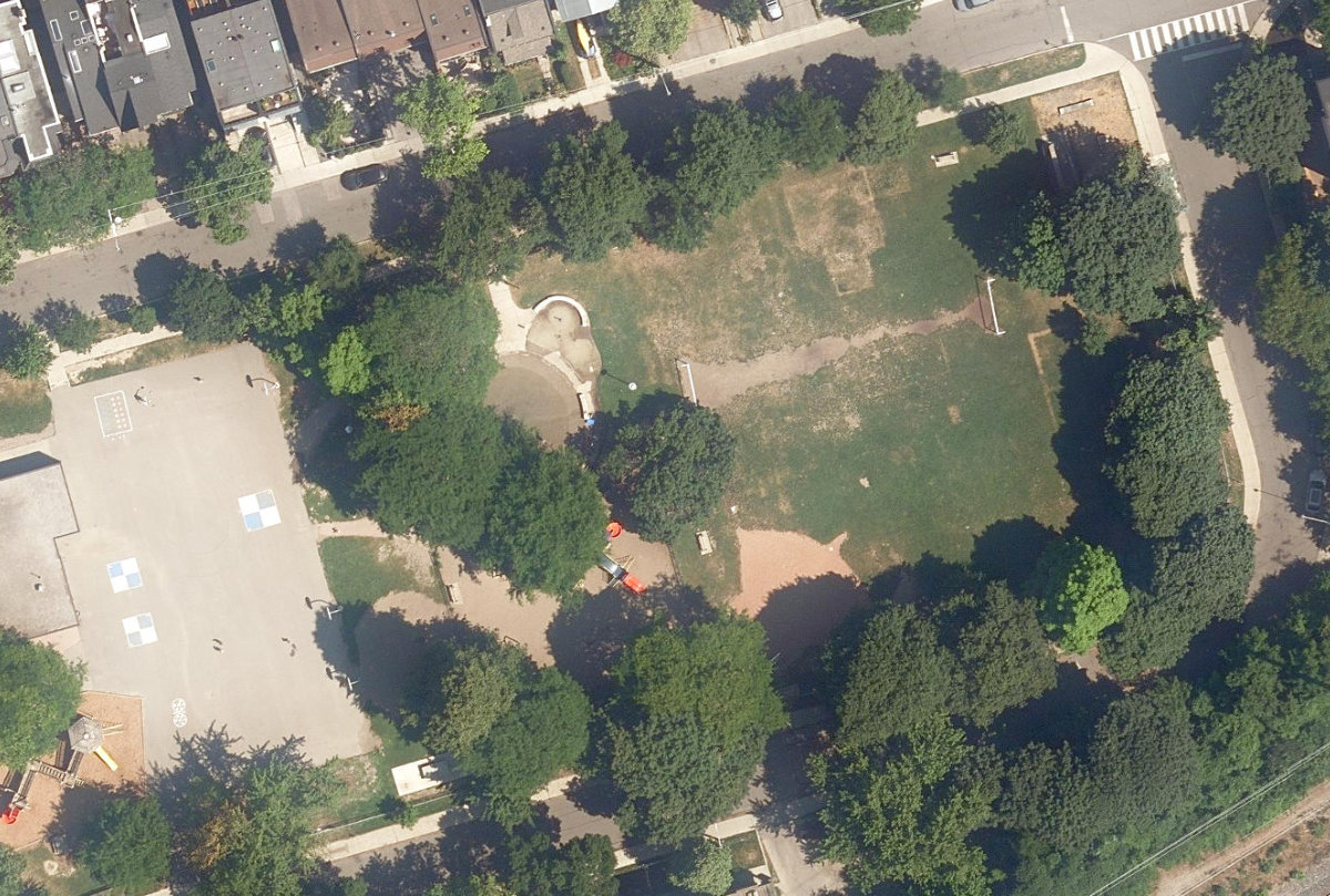 Lionel Conacher Park, aerial top-down view