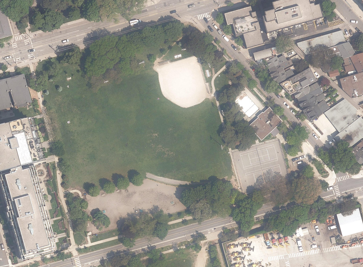 Stanley Park South - Toronto, aerial top-down view