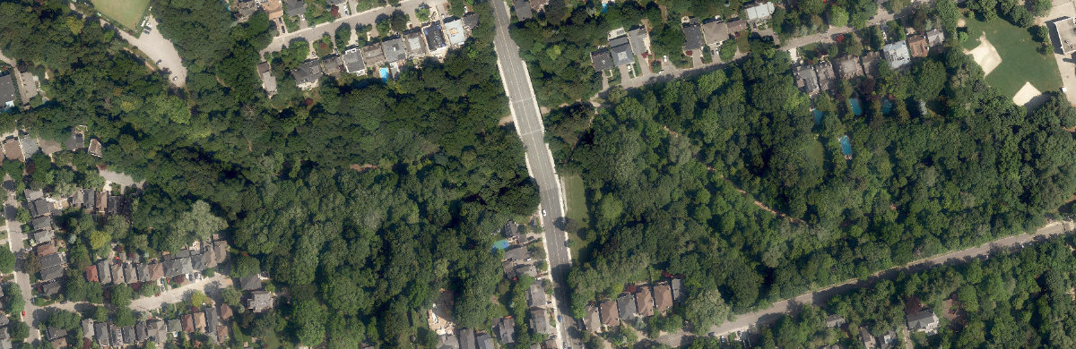 Blythwood - Sherwood Ravine, aerial top-down view
