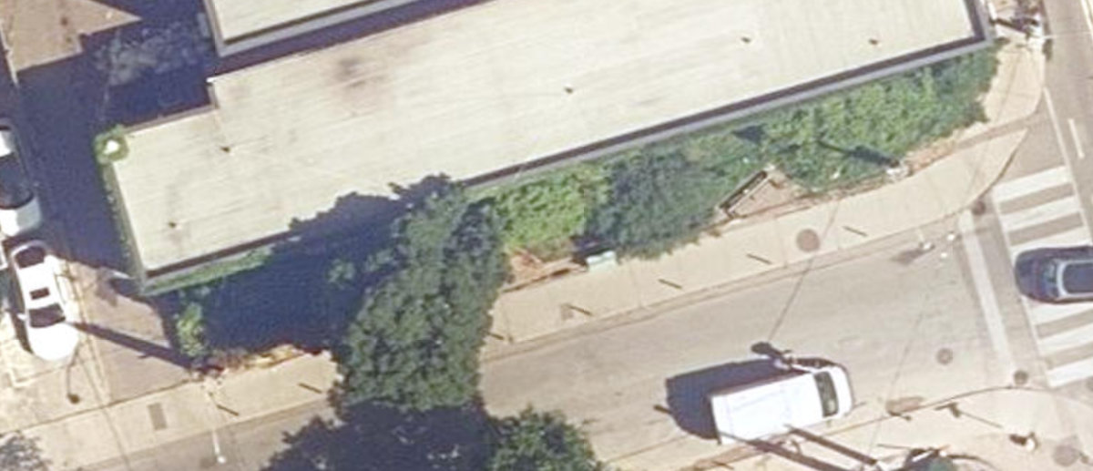 Bernard Avenue Road Allowance, aerial top-down view