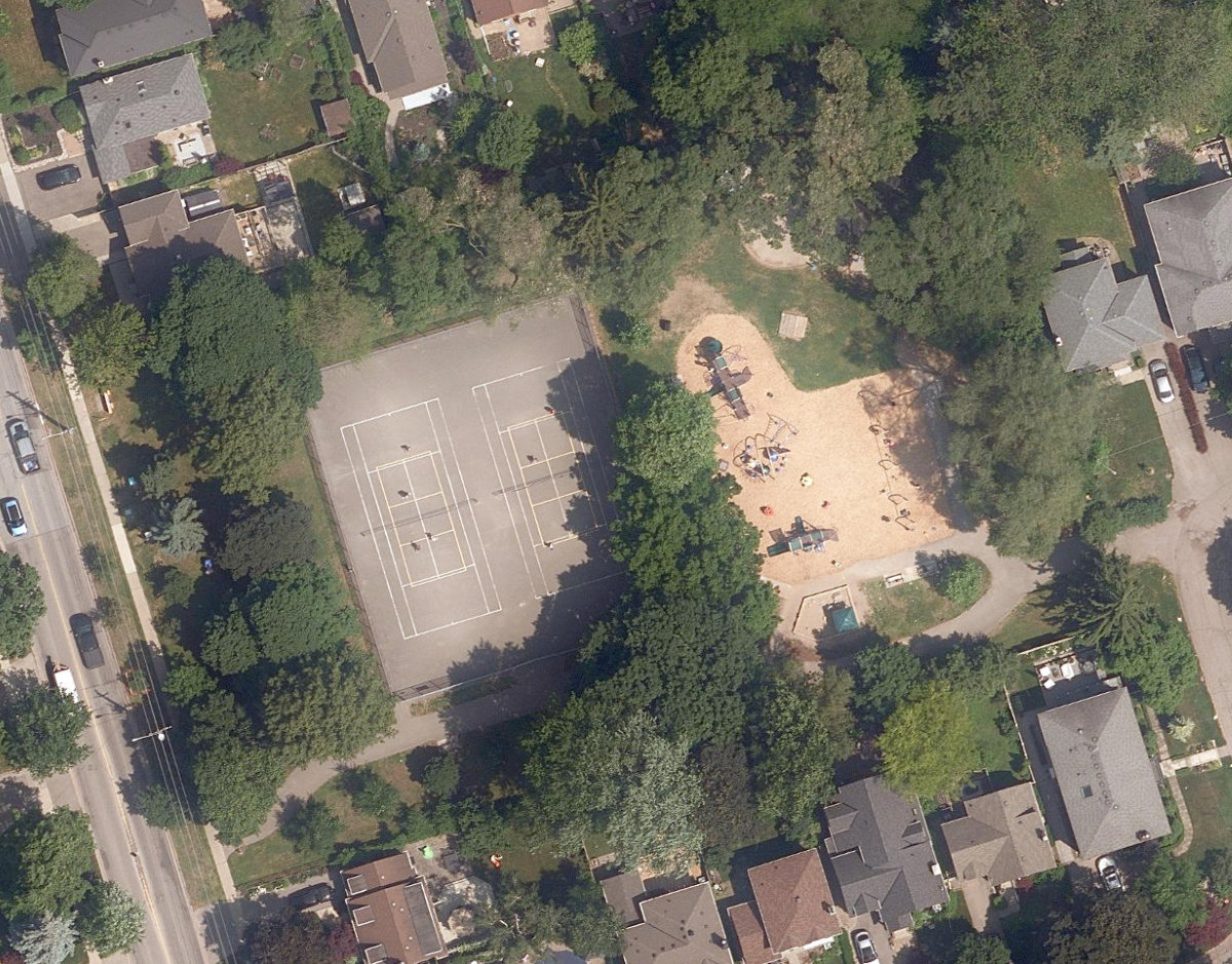 Sunnylea Park, aerial top-down view