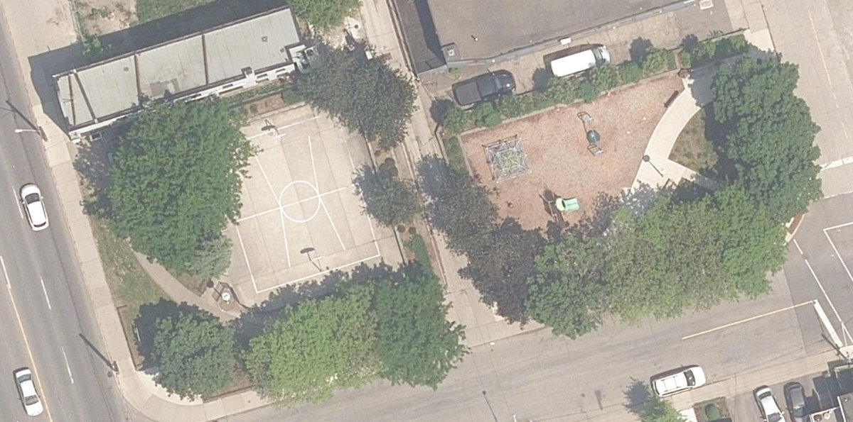 Keele - Mulock Parkette, aerial top-down view