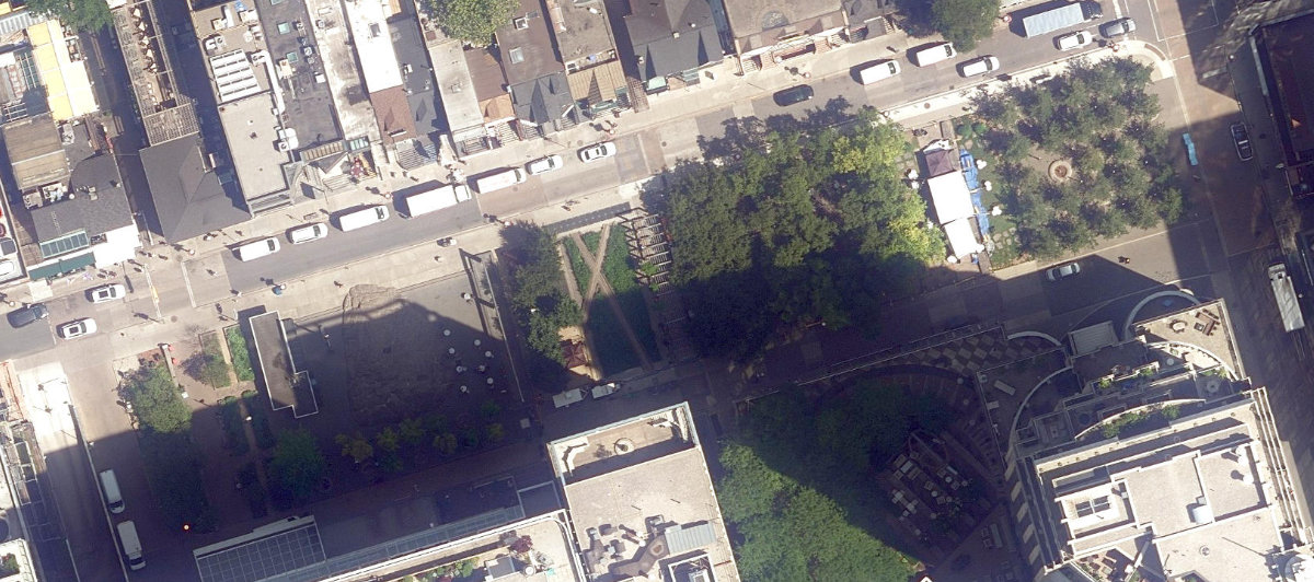 Village Of Yorkville Park, aerial top-down view