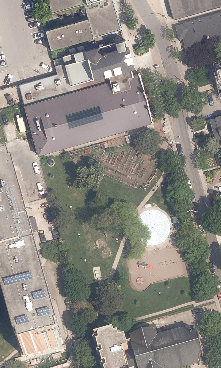 Masaryk Park, aerial top-down view