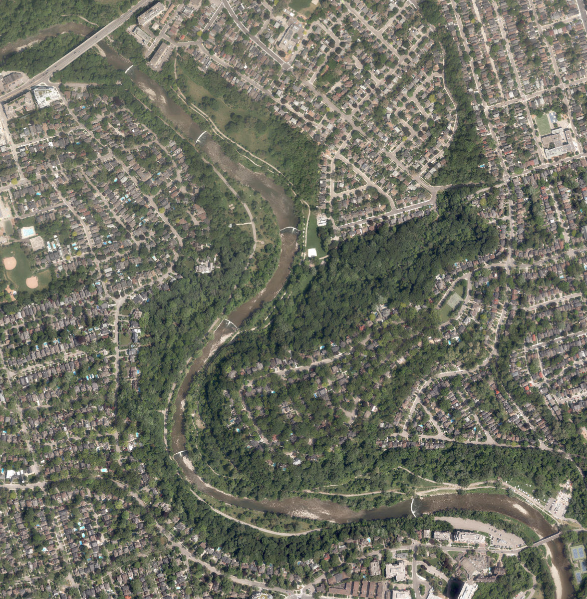 Home Smith Park, aerial top-down view