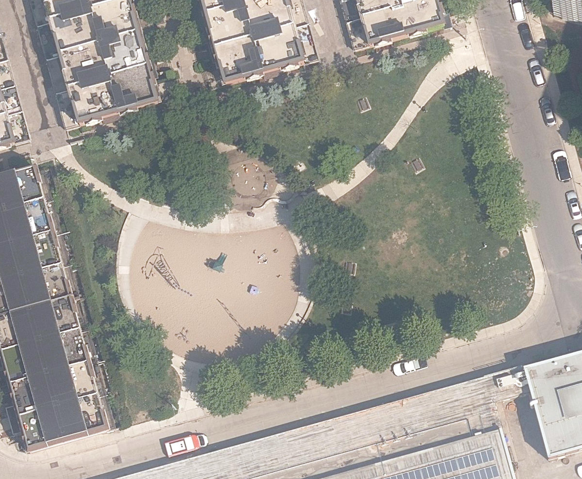Rita Cox Park, aerial top-down view