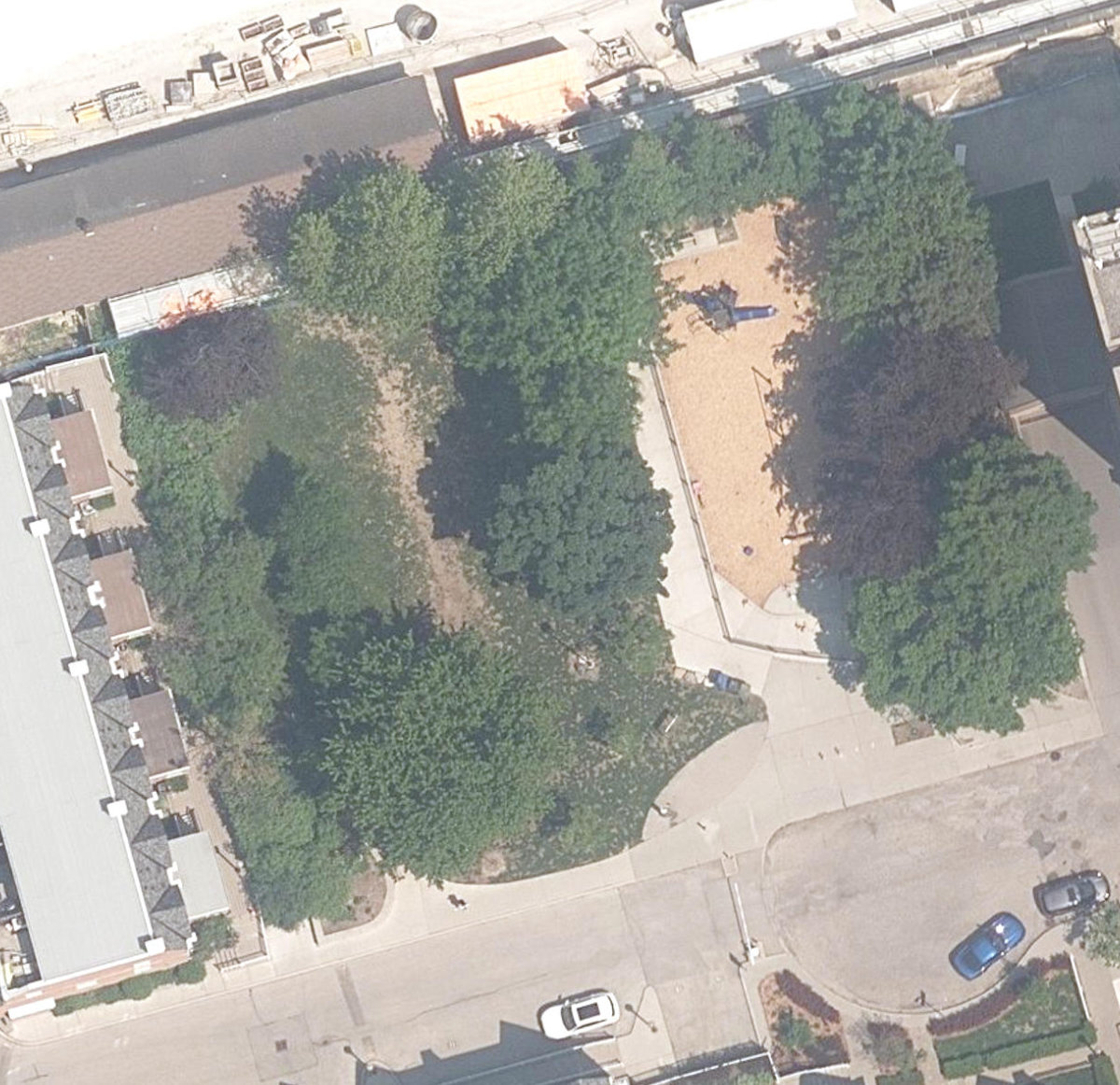Joseph Workman Park, aerial top-down view