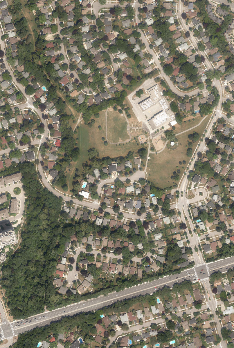 Dallington Park, aerial top-down view