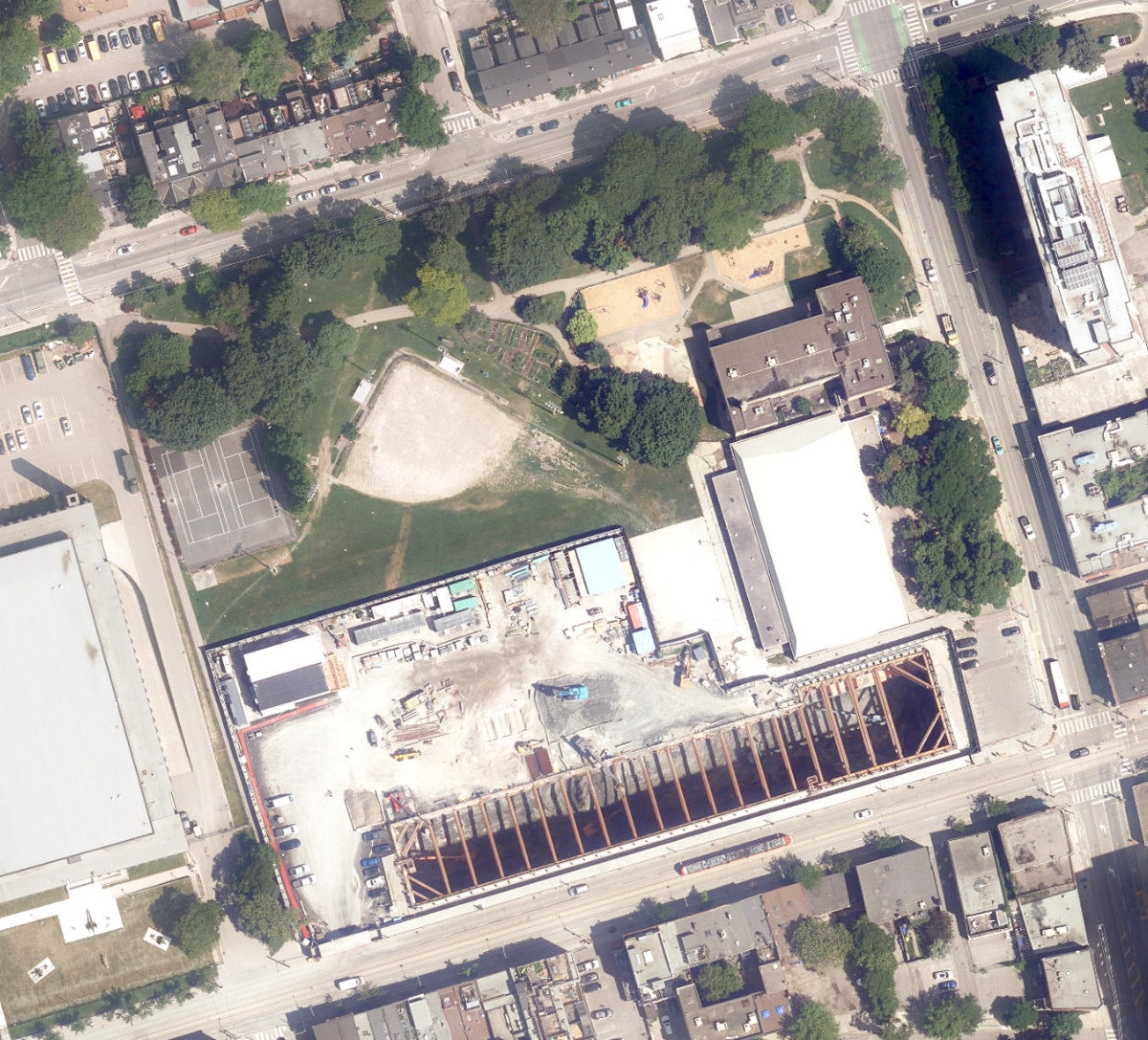 Moss Park, aerial top-down view