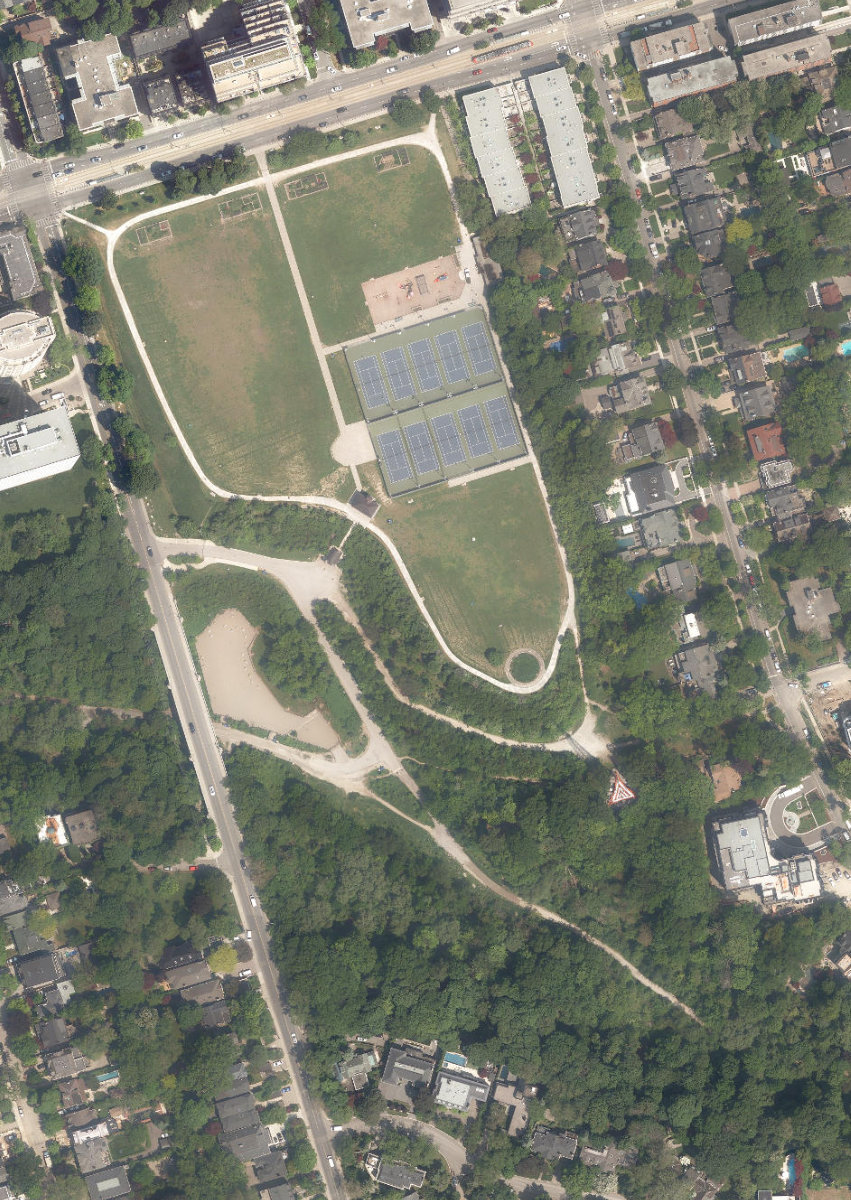 Sir Winston Churchill Park, aerial top-down view