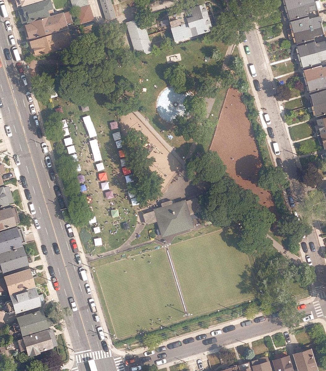 Baird Park, aerial top-down view