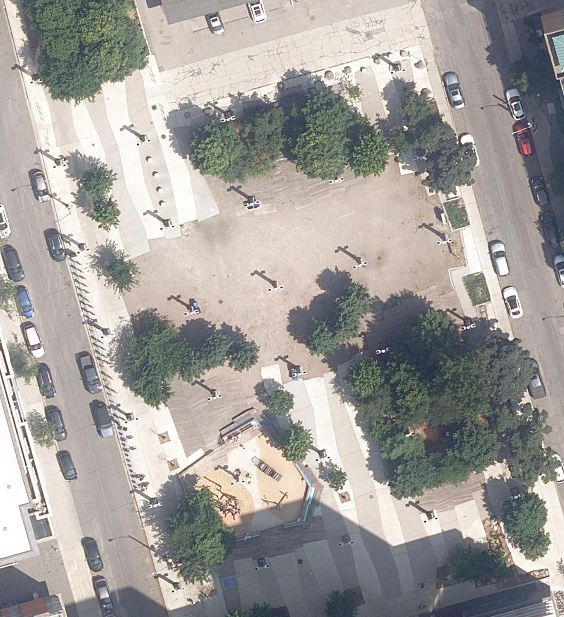 Lisgar Park, aerial top-down view