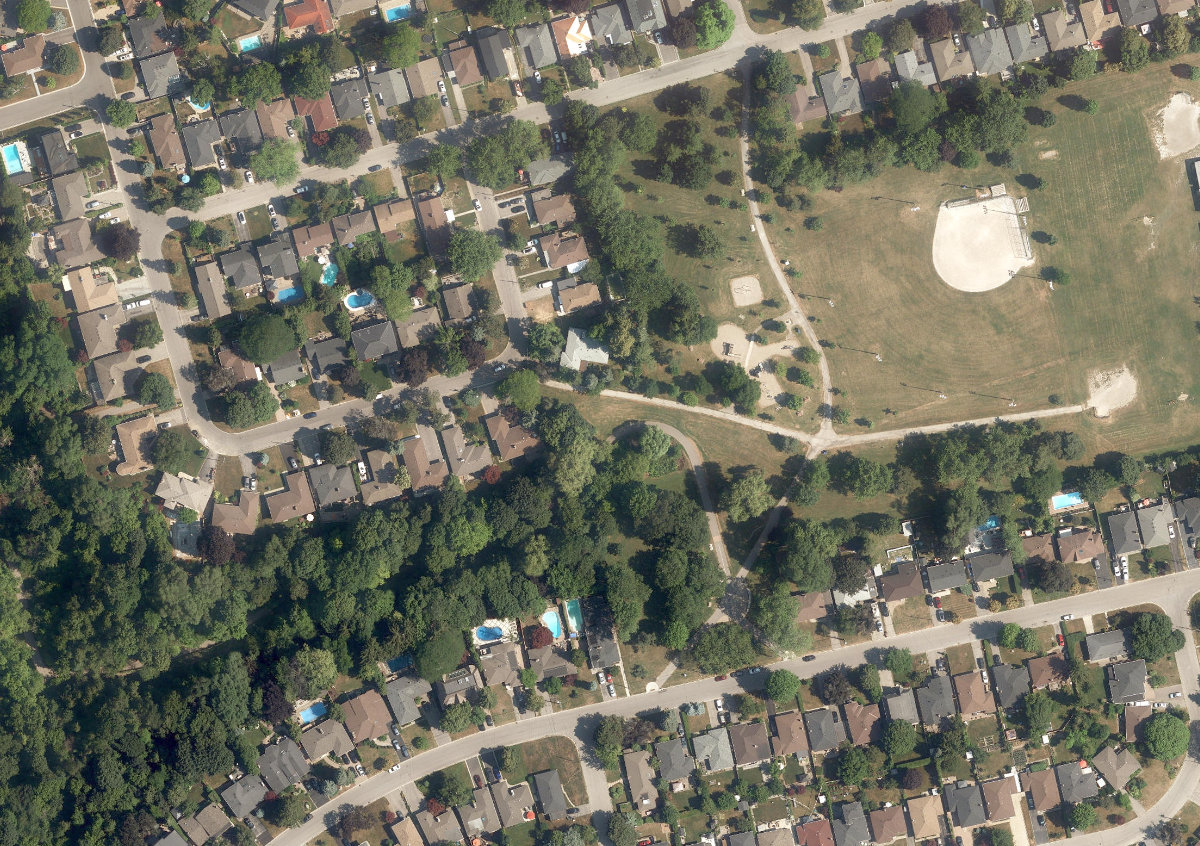 Wigmore Park, aerial top-down view